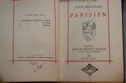 null DARC (Daniel). Petit Bréviaire du Parisien. Paris, Paul Ollendorf, 1883.

1...