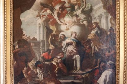 null Attribué à Nicola Maria ROSSI (1690-1758). SALOMON et la reine de SABA. Toile....