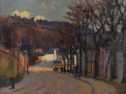 Narcisse GUILBERT Narcisse GUILBERT (1878-1942).Vue de Rouen. Huile sur toile. Signé...
