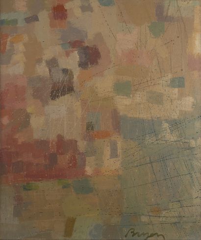 Camille BRYEN Camille BRYEN (1907-1977). Composition. Huile sur toile. Signé en bas...