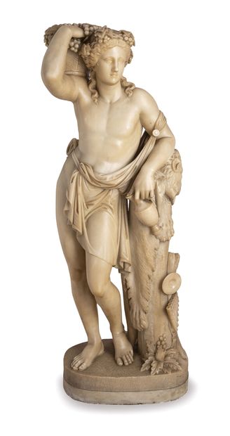 Adamo TADOLINI Adamo TADOLINI (1788 -1868) et atelier. Bacchus. 1867. Statue en marbre....