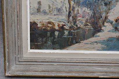 Paul JOUVET Paul JOUVET (1892-1981) Paysage, huile sur panneau. Dimensions : 27 x...