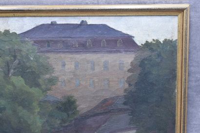 Vue du château hachenburg Ecole allemande du XXème siècle, Vue du château hachenburg,...