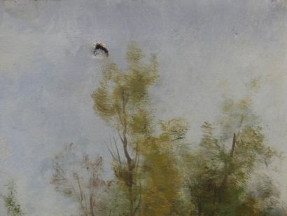 C. LORIN C. LORIN (1815-1882) Bord de lac, huile sur toile, Signé en bas à droite....
