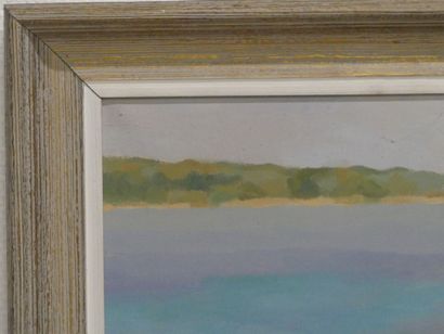 null Clémence CHERER (XXème siècle), La mer, gouache sur toile. Signé en bas à gauche....