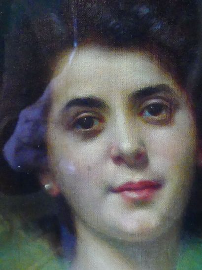 null Max SCHOTT, Portrait de femme, huile sur toile. Signé en haut à gauche et daté...