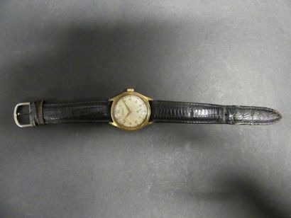 null STANDEX. Montre d'homme à mouvement mécanique, bracelet cuir façon lézard. Diamètre...