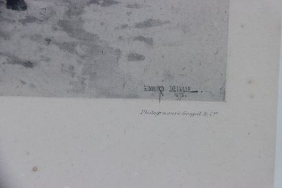 null Lithographie d'Edouard DETAILLE. "l'alerte". Imprimé par GOUPIL &Co. Dimensions...