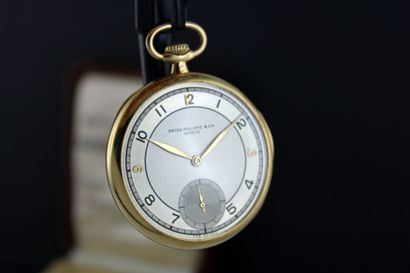 null PATEK PHILIPPE & Cie 
Pocket watch in 18k yellow gold. Round case. Back with...