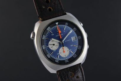 null LEMANIA ref.9802
Steel chronograph wristwatch. Oval case. Screwed back. Internal...