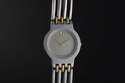 null MOVADO Museum 84.25.811.4
Lady's watch in steel. 
Dial "dumb". Golden hands.
Quartz...