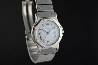 null CARTIER Santos Octagon ref.2965
Steel bracelet watch. One-piece octagonal case,...