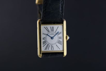 null CARTIER Tank Must.
Bracelet watch in silver gilt. Rectangular case. Back with...