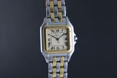 null CARTIER Panther ref. 110 000R
Unisex two-tone bracelet watch. Square case. Screw...