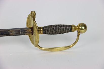 null Epée d'Officier modèle 1816. Fusée entièrement filigranée d'argent. Monture...