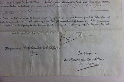 Manuscrit Manuscrit d'acte de grâce datant de l'Empire. Signé par Napoléon.
