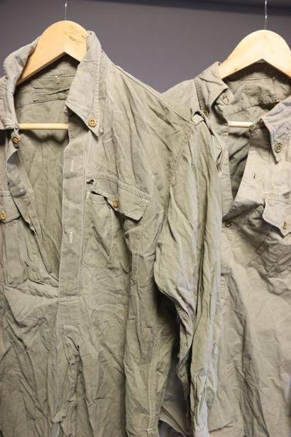 null Lot de d'uniformes français : veste- bougeron modèle 1938, chemise style 1935...