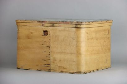 White wooden box containing French medical...