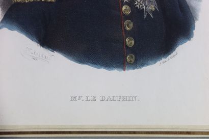 null Réunion de trois lithographies. "Le Dauphin". Lithographie imprimée par Delpech...