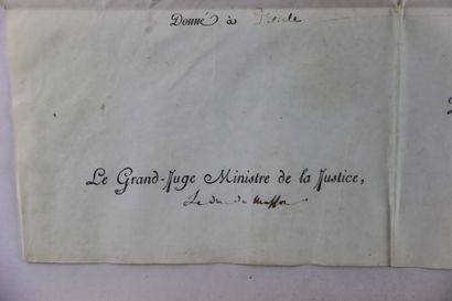 Manuscrit Manuscrit d'acte de grâce datant de l'Empire. Signé par Napoléon.