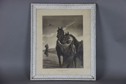 null Edouard DEBAT-PONSAN 1847-1913 " Ceux qui veillent " etching in black signed...