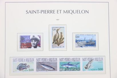 null TIMBRES. Collection de Saint-Pierre et Miquelon en album Leuchtturm. 1986 à...
