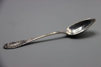 null Service of twelve forks and twelve spoons in silver. Hallmark minerve. Baroque...