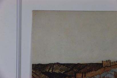 null Jacques MAJORELLE (1886-1962). Vue du paysage de Tazoult. Lithographie. Dimensions...