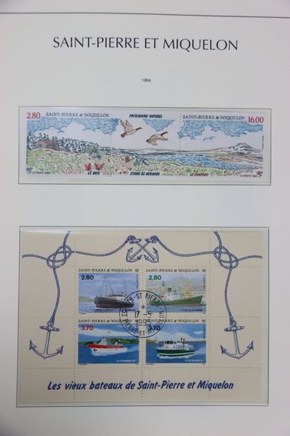 null TIMBRES. Collection de Saint-Pierre et Miquelon en album Leuchtturm. 1986 à...