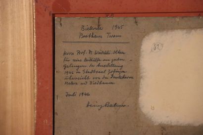null Heinz BALMER.(XXth) BOOTHAUS TWANN. Oil on cardboard. Signed lower left. Signed,...