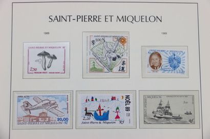 null TIMBRES. Collection de Saint-Pierre et Miquelon en album Leuchtturm. 1986 à...