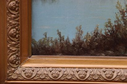 null Charles Antoine A. LENGLET (1791-1855). École du XIXème siècle. Paysage lacustre....