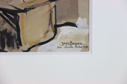 null Yves BRAYER (1907-1990). Souvenir d'Afrique. Aquarelle sur papier. Dimensions...