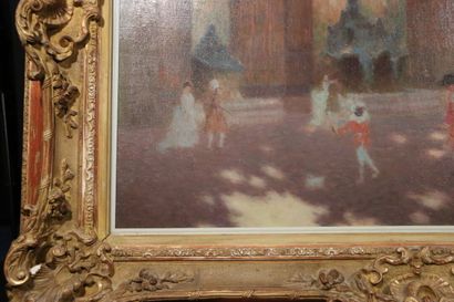 null École du XXème siècle, La place Stanislas, huile sur toile. Dimensions: 74 x...