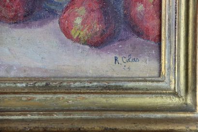null Renée COLAS. School of the XXth. Still life. Oil on canvas Signed on the lower...