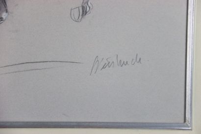 null Claude WEISBUCH (1927 - 2014). Le cavalier. Fusain sur papier vélin. Signé en...
