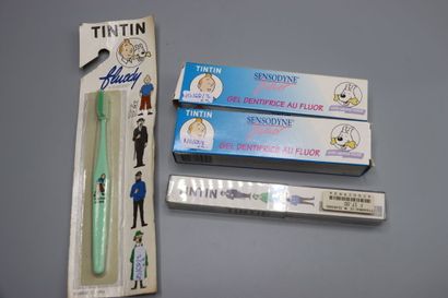 null Dentifrice, brosse à dents Tintin 1994. Editeur SENSODINE. Etat neuf avec b...