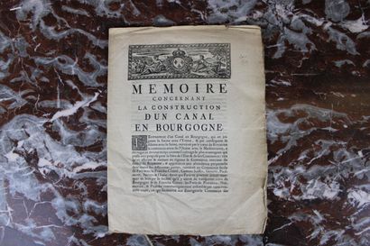 Mémoire concernant la construction d'un Canal en Bourgogne Mémoire concernant la...