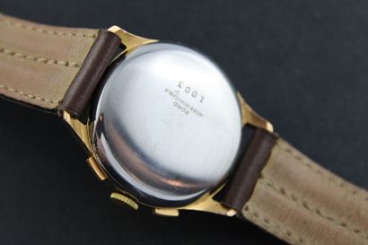 MICAL Chronographe Suisse rèf.1003 Chronographe bracelet plaqué or. Boiter rond....