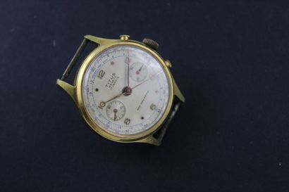 TITUS GENEVE Gold plated chronograph bracelet. Round case. Screwed back. Missing...
