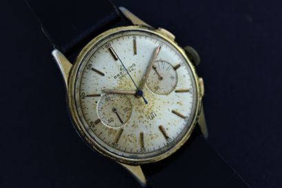 BREITLING / UTI réf.1781 Gold plated chronograph bracelet. Round case. Back with...