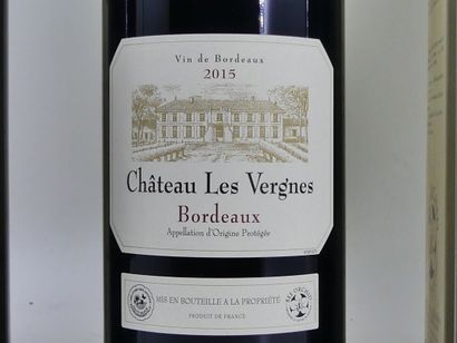 3 MAGNUM DE BORDEAUX 2015 CHATEAU LES VERGNES 3 magnum of BORDEAUX, 2015, Château...