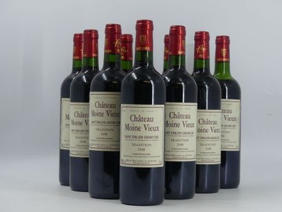 null 10 bottles of SAINT EMILION GRAND CRU TRADITION, 2008. Domaine CHATEAU MOINE...