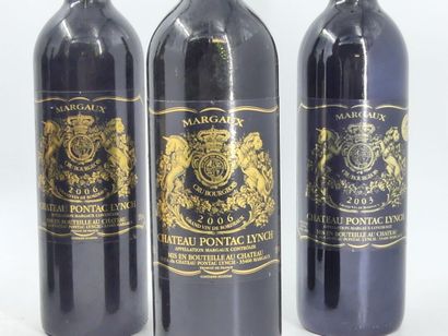 LOT 6 BORDEAUX 2 bottles of MARGAUX, 2006, Château PONTAC LYNCH. Levels -1.2 cm below...
