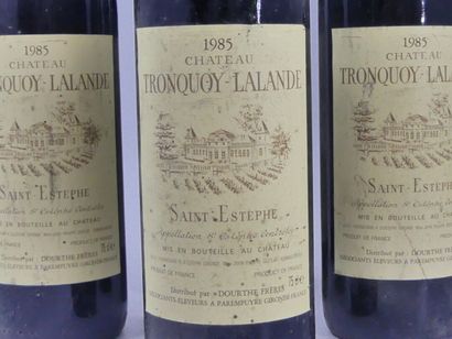 LOT 6 BOUTEILLES de BORDEAUX 6 bottles SAINT ESTEPHE, 1985, Château TRONQUOY LALANDE....