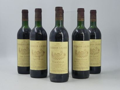 LOT 6 BOUTEILLES de BORDEAUX 6 bottles SAINT ESTEPHE, 1985, Château TRONQUOY LALANDE....