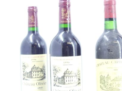 LOT DE 6 BORDEAUX 2 bottles of PESSAC LEOGNAN, 1996, Château OLIVIER. Levels -1 cm...