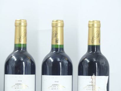 null 6 bottles BORDEAUX, 2012, CHÂTEAU BELLE GARDE. Levels -0.5 cm under the cap....