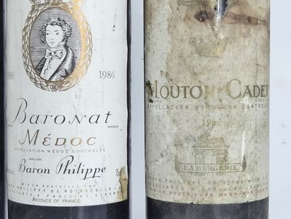 12 BORDEAUX BARON PHILIPPE DE ROTHSCHILD 8 bottles of PAUILLAC, 1975, Château MOUTON...