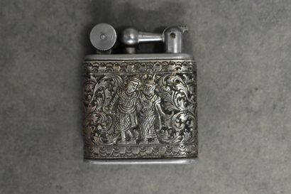 null Cigarette case in silver including a cigarette box with the decoration of the...